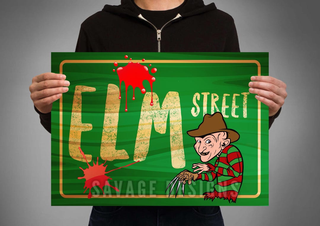 Springwood Slasher Freddy Krueger. A Nightmare on Elm Street. Cartoon Sign Poster Robert ...