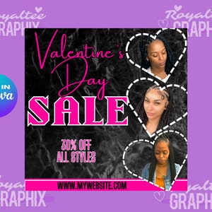 Valentines Flyer, DIY Flyer Template Design, Hair Flyer, Booking Flyer, Appointment Flyer, Sale Flyer, Lash Flyer, Premade Editable Flyer