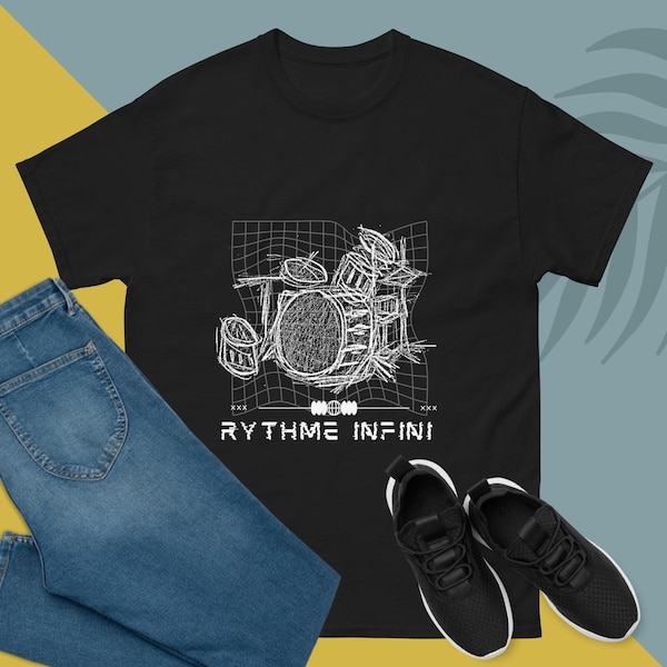 Batterie, Rock avec Rythme Infini : La Collection de T-shirts pour les Passionnés de Musique et de la percussion