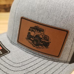 Jeep Wrangler Custom pu Leather Patch Hat Richardson 112 Car Truck Gift Christmas Birthday