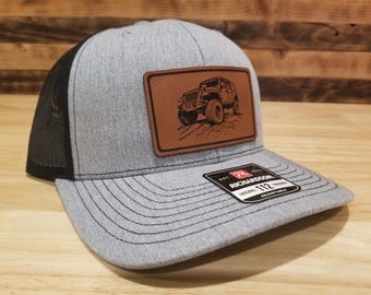 Wrangler Unlimited Custom pu Leather Patch Hat Richardson 112 or Yupoong Gift Christmas Birthday