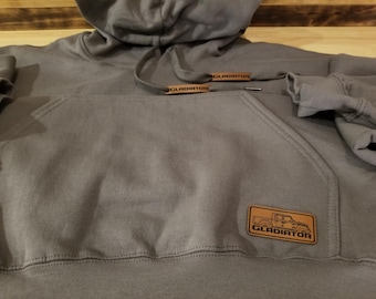 Gladiator Custom Pu Leather Patch Hoodie HUSBAND DAD GIFT