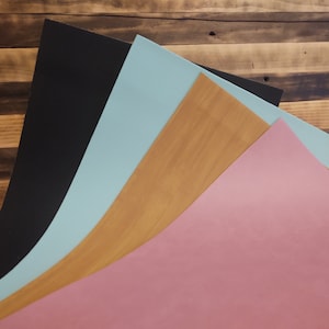 Laserable Leatherette Sheet Laser Engrave Leather Like with Adhesive (optional) Red purple white pink black teak bamboo