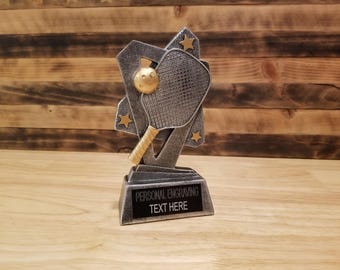 Pickleball Resin Trophy Award Personalized