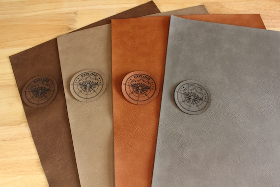 Laserable leatherette with heat activated adhesive back 12x20-Like Leather Rawhide