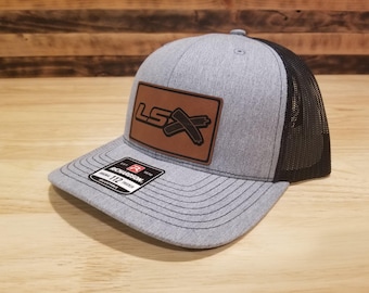LSX Custom pu Leather Patch Hat Richardson 112 or Yupoong Car Truck Enthusiast Hat