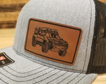 Toyota Tacoma Overland Custom pu Leather Patch Hat Richardson 112 Car Truck Guy Gift Christmas