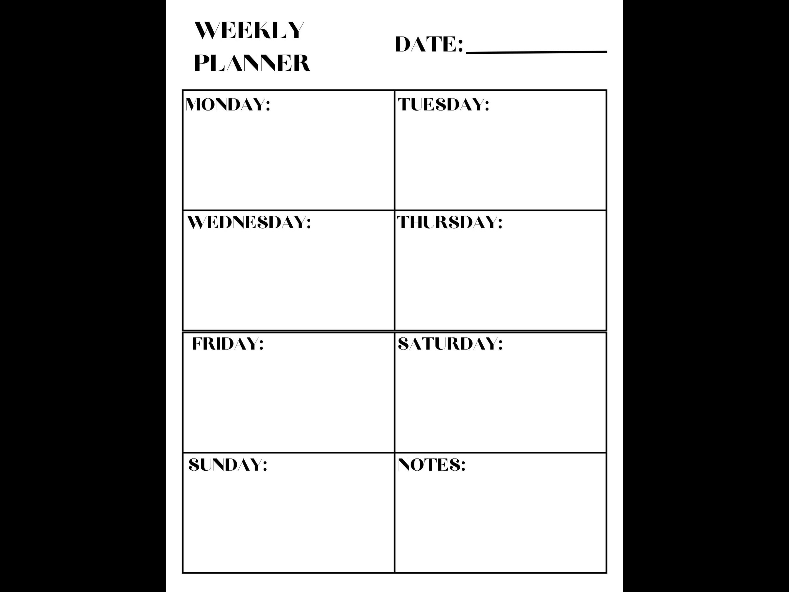 Weekly Planner, Fillable and Printable, Digital Print, Weekly Planner ...