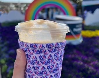 Disney Inspired Reversible Cup Cozy, Fabric Coffee Sleeve