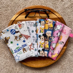 Disney-Inspired Eyeglass Pouch, Fabric Sunglass Sleeve, Glasses Case,