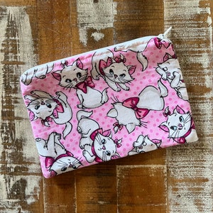 Marie/Aristocats Cotton Zipper Pouch | Cosmetic Bag | Zipper Bag | Travel Bag | Disney| Gift Idea