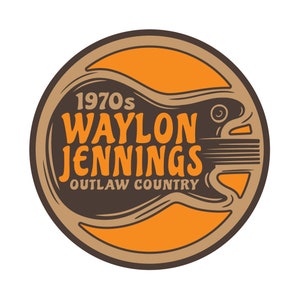 Waylon Jennings 1970s Outlaw Country Classic American Country Western STICKER Waterproof Car Window Laptop Water Bottle Vinyl Bumper Decal