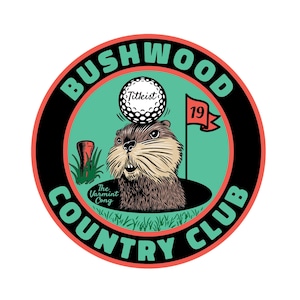 CADDYSHACK Movie Merch Bushwood Country Club Funny Gopher Golf Ball Golfing Humor Prank Vinyl STICKER Window Bumper Laptop Accessory
