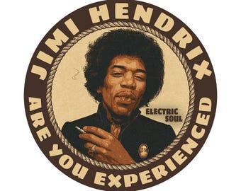 Jimi Hendrix Sticker Retro 60s 70s Hippie Music Decal Laptops Water Bottles Music Fans Psychedelic Gift Musicians Collectors Guitar Case