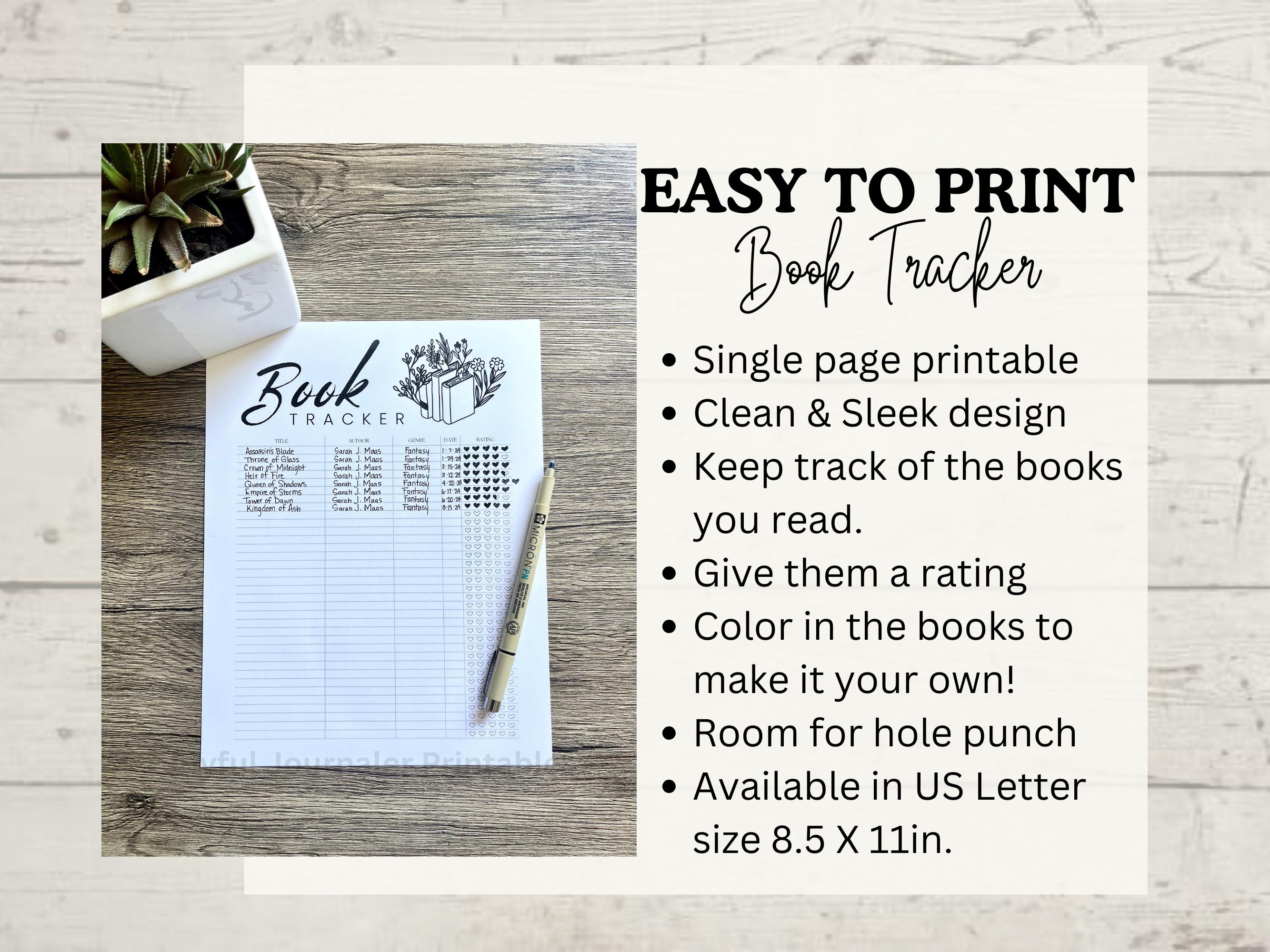 Reading Tracker Printable Reading Log Printable Book Review Printable