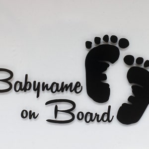 Naklejka Baby on Board personalizowana na samochód