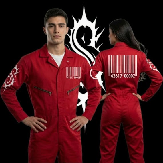 Slipknot Themed Jumpsuit ,coveralls, Red. '99 Scarlet Remix