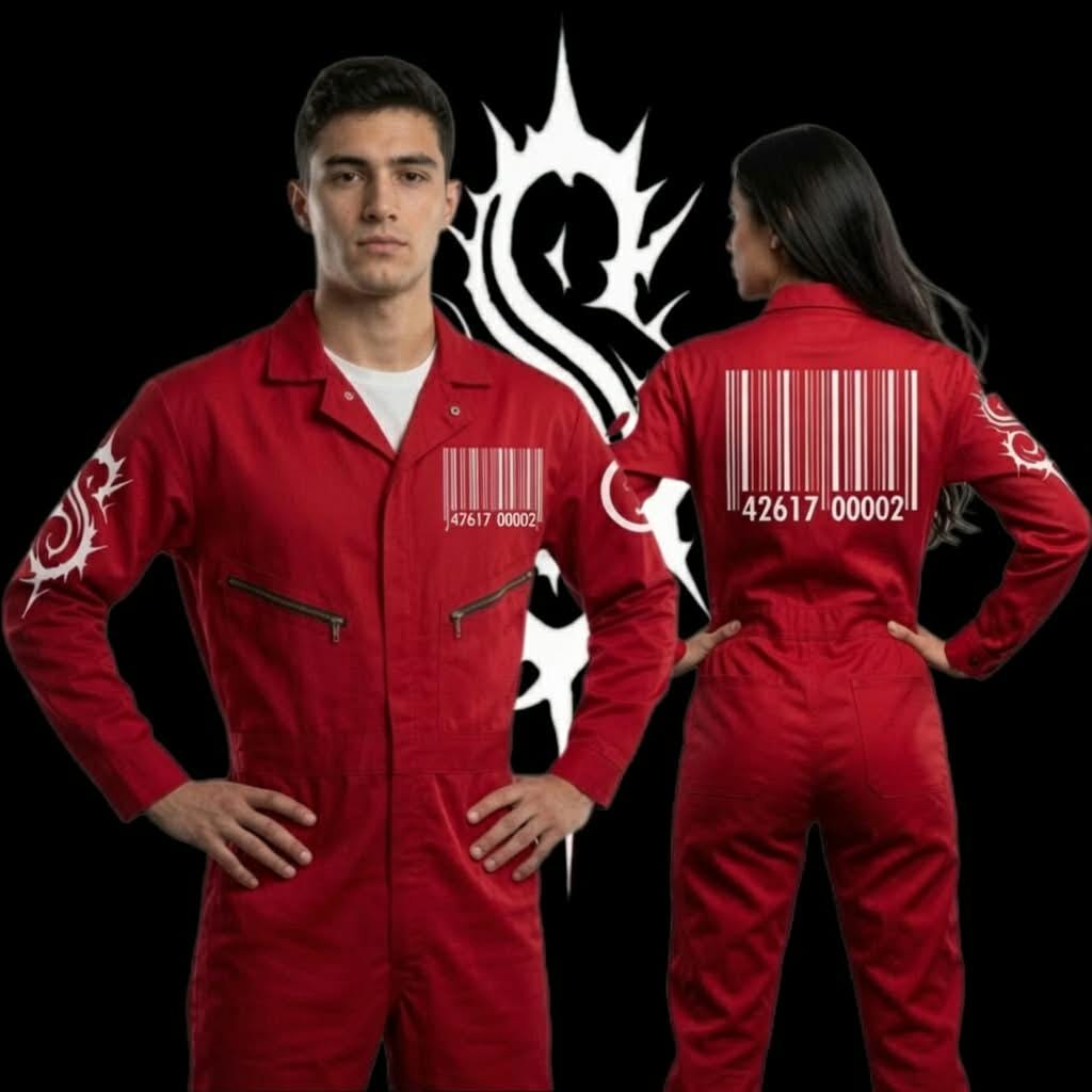 2026 Dystopian Alpha Series '99 Scarlet Remix Barcode Jumpsuit
