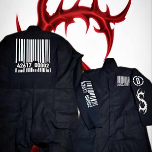 ハードコアメタルバンドslipknotビッグサイズバーコードツナギナンバー8: ハードコアメタルバンドslipknotビッグサイズバーコードツナギ