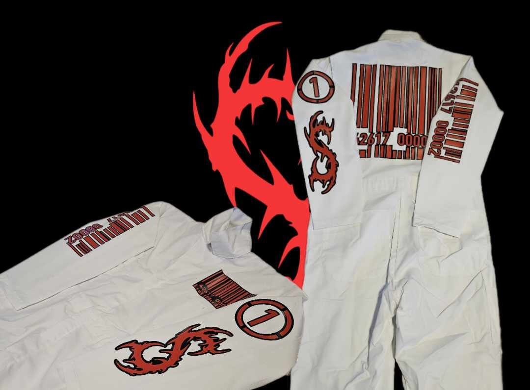 Dystopian Nightmare Series Barcode Jumpsuit! WHITE Coveralls