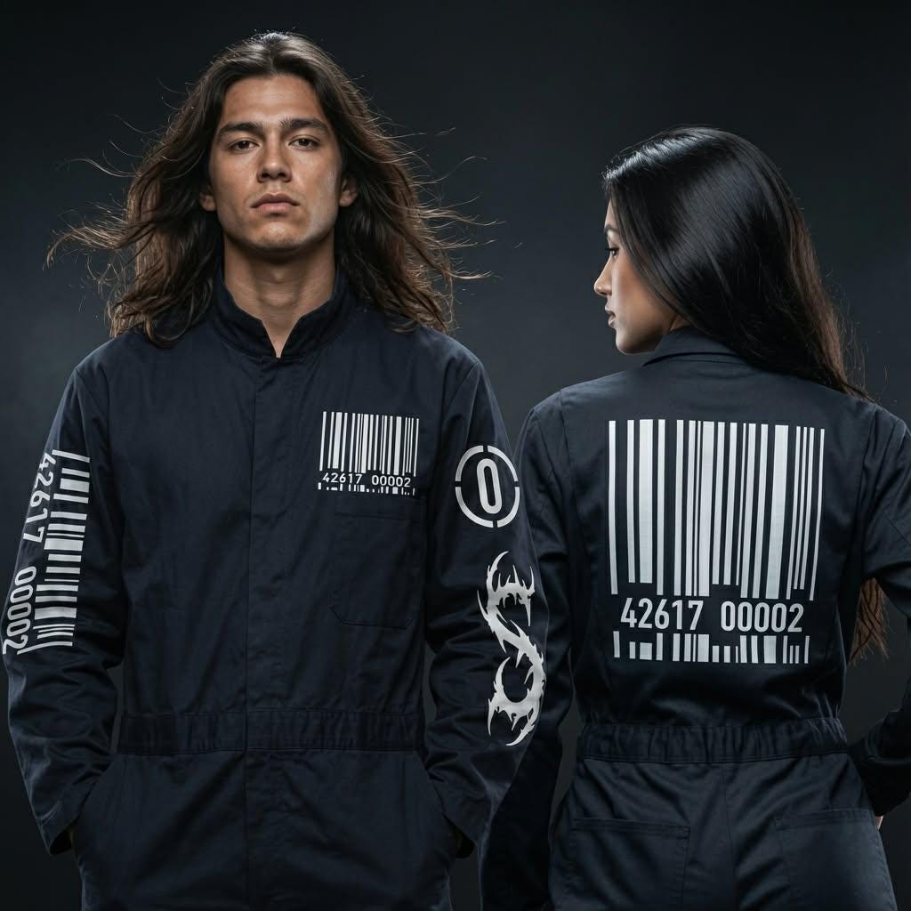 Black Barcode Jumpsuit, Alpha Series. Coveralls, Unisex. - Etsy