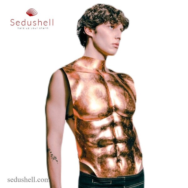 Mens Gold Chest Plate Etsy