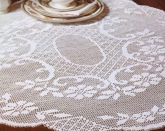 Vintage Crochet Pattern Crochet Table Center Crochet Centerpiece Filet Crochet PDF Pattern in English 1990's
