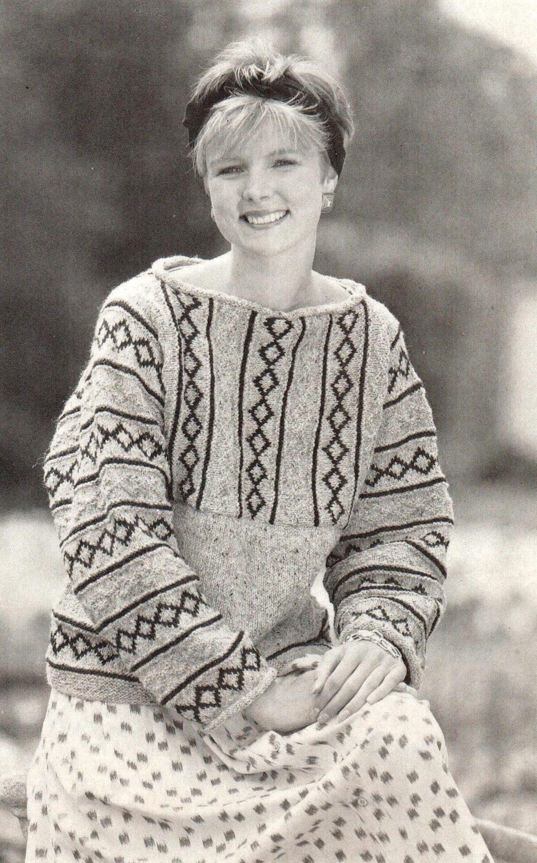 Vintage Knitting Pattern Women Loose Jumper Womens Jumper PDF Instant ...