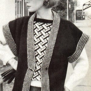 Vintage Strickmuster Frauen gemusterte Pullover und ärmellose Jacke Damen Strickpullover und Jacke PDF Instant Digital Download 1980&#39;s
