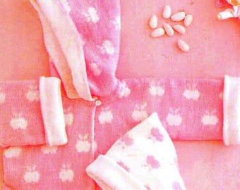 Vintage Knitting Pattern Baby Reversible Hooded Jacket 3-6 months PDF Instant Digital Download 1980's
