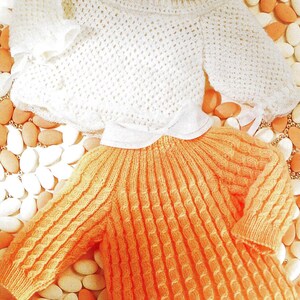 Vintage Knitting Pattern Baby Set Baby Back Opening Cardigan and Baby Back Opening Top PDF Instant Digital Download 1990&#39;s