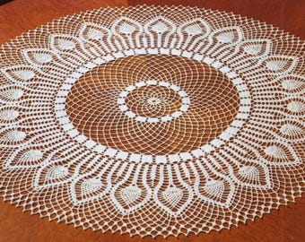 Vintage Crochet Pattern Crochet Table Center Round Lace Table Center 80 cm PDF Pattern in English 1990's