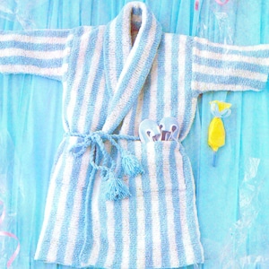 Vintage Knitting Pattern Baby Bathrobe Baby Boy 6-18 months PDF Instant Digital Download 1980's