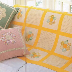 Vintage Pattern Patchwork Sofa Cover and Pillows Patchwork Home Decor PDF Pattern in English 1990's
