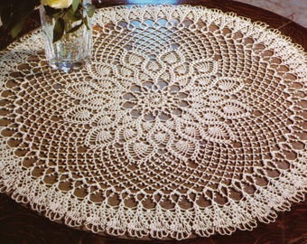 Vintage Crochet Pattern Crochet Table Center Round Lace Table Center 55 cm PDF Pattern in English 1990's