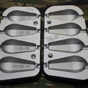 Aluminium Fishing Weight Mould: Hexagonal, Pear, Inline - Multi-Weight