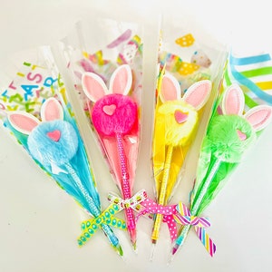 Easter Puff Pens (set of 4), Easter Basket Stuffers, Pom Pom pens, Easter Theme Party, Easter Basket Fillers, Easter Gifts