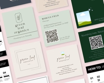 Square Business Card Canva Template | Minimalist Business Cards | Printable and Editable Business Cards