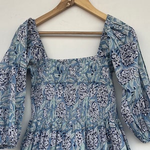 Bohemian maxi | floral cotton dress | hand block print dress