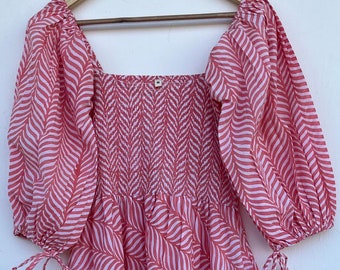 Vestido largo bohemio de algodón con estampado bohemio