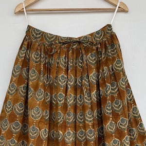 Printed floral cotton summer skirt, block print tiered skirt, plus size customized skirt