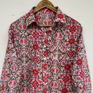 Shirt short dress | block printed short dress | cotton dress | long shirt