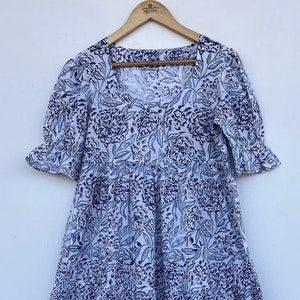 Boho dress, maxi plus size dress, beachwear , resort wear , blue cotton dress, long floral dress, summer festival hippie dress