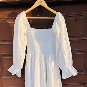 White Long Peasant Maxi Dress - Etsy