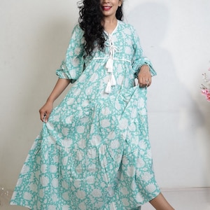 Hand block print maxi | Indian cotton dresses | bohemian dresses