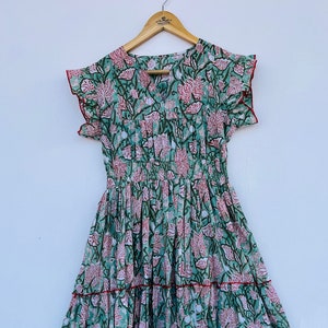Block print dress | detailed artwork maxi dress | floral gown | cotton dress