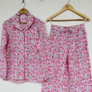 Hand block printed pj sets | cotton sets | pajama sets | cotton shirt and pajama set