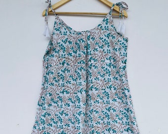 Women Floral Long Maxi | Hand Block Printed Dress | Strap Dress | Summer Vintage Dress