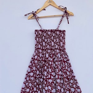 Dark red maxi dress | hand block printed dress | christmas dresses | cotton dress | floral boho maxi