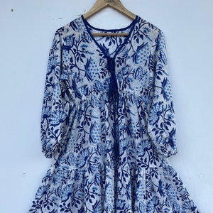 cotton boho dress| hand block print dress | bohemian maxi | vintage long maxi